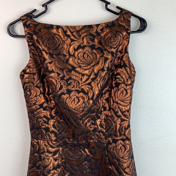 Betty Paige copper metallic 50s retro wiggle dress - Picture 3 of 10